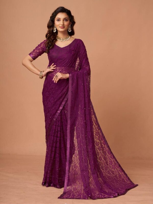 Womens Regular Fit Solid Sarees In 14 Colors