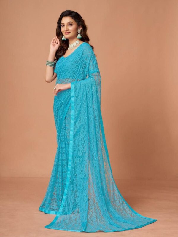 Womens Regular Fit Solid Sarees In 14 Colors - Image 4