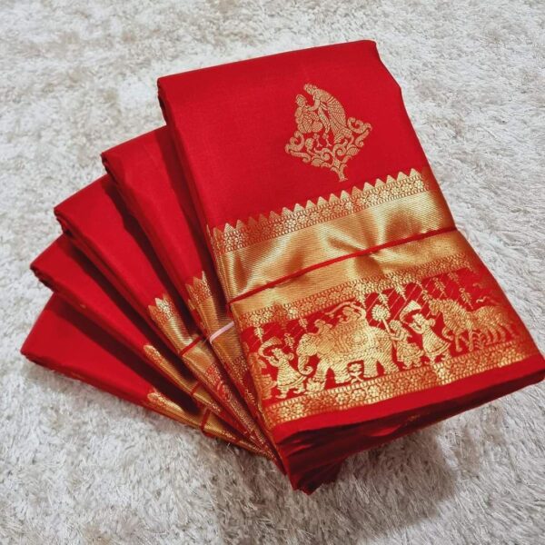 womens premium silk banarasi saree in 2 bold colors - Image 8