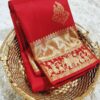 womens premium silk banarasi saree in 2 bold colors - Image 7