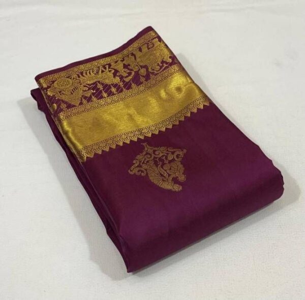 womens premium silk banarasi saree in 2 bold colors - Image 4
