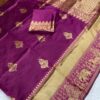 womens premium silk banarasi saree in 2 bold colors