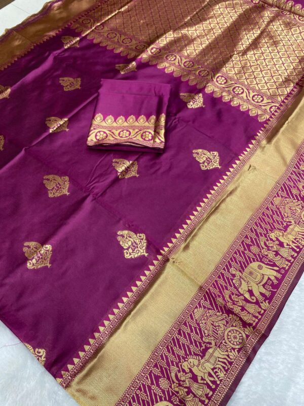womens premium silk banarasi saree in 2 bold colors